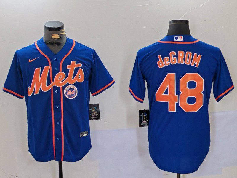 Men New York Mets #48 Degrom Blue Game 2024 Nike MLB Jersey style 3->atlanta braves->MLB Jersey